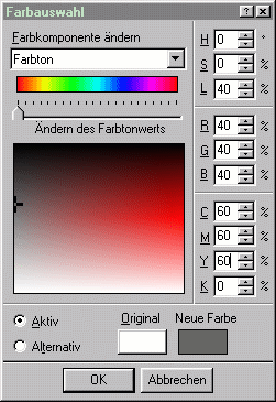 Grauwert 60 % durch Mischen der Buntfarben Cyan, Magenta, Yellow