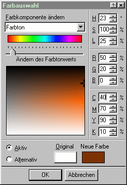 Braun: Durch Buntfarben gemischt